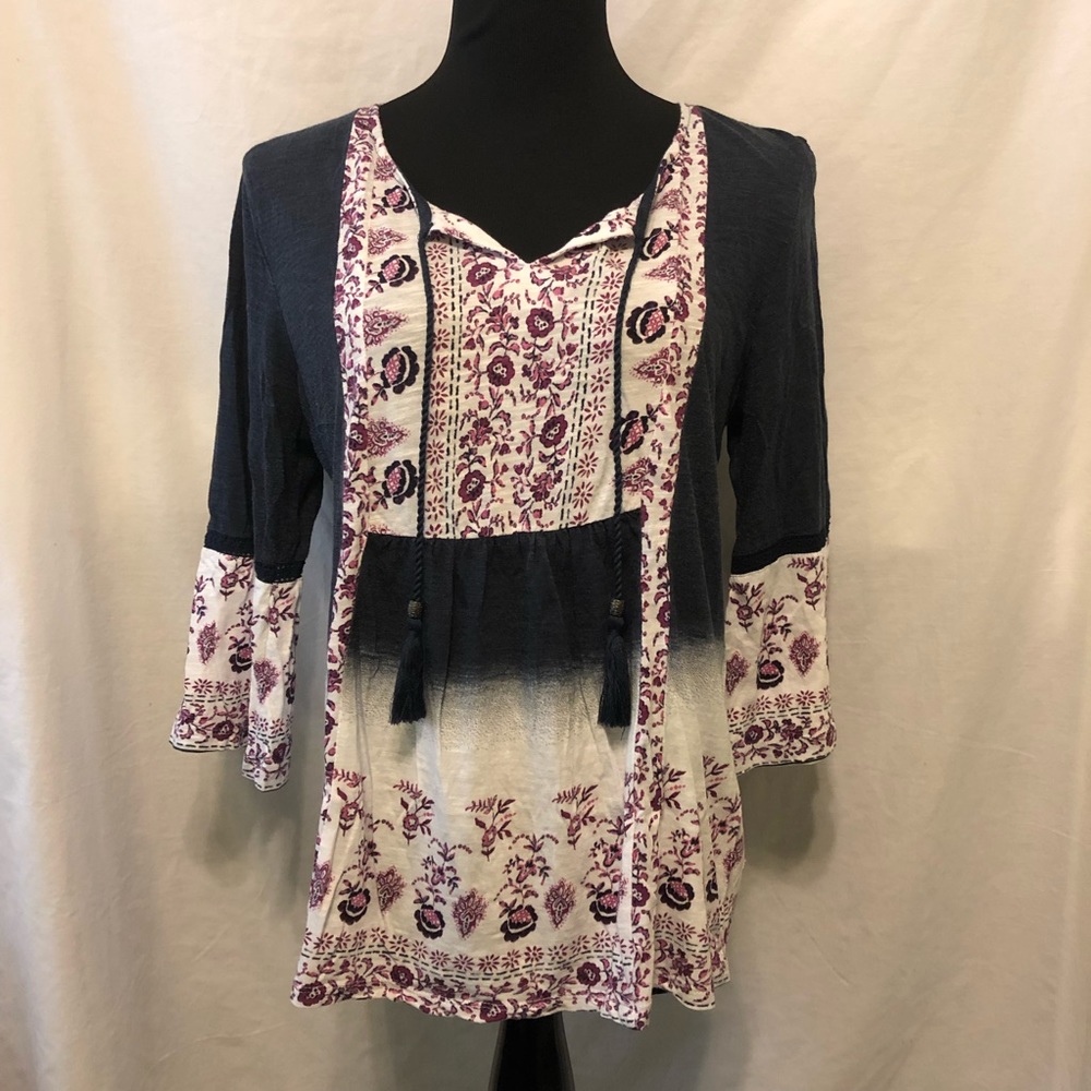 Style & Co Boho Floral Peasant Blouse